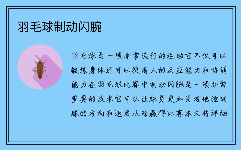 羽毛球制动闪腕